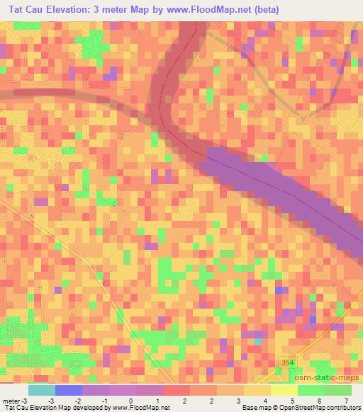 Tat Cau,Vietnam Elevation Map