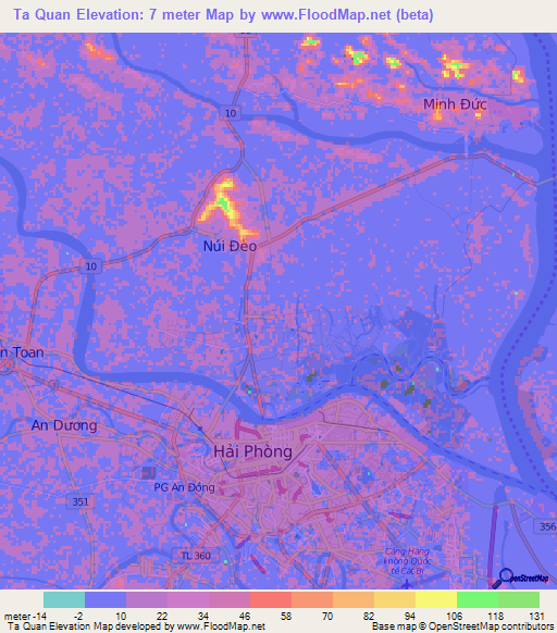 Ta Quan,Vietnam Elevation Map