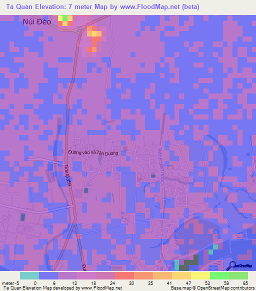 Ta Quan,Vietnam Elevation Map