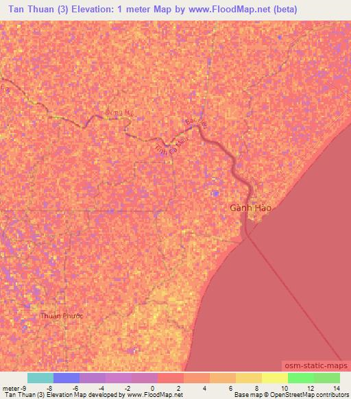 Tan Thuan (3),Vietnam Elevation Map