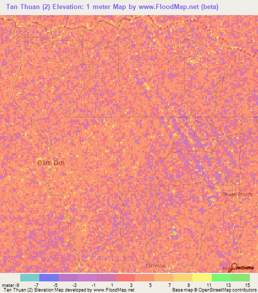 Tan Thuan (2),Vietnam Elevation Map