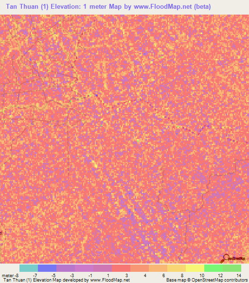 Tan Thuan (1),Vietnam Elevation Map