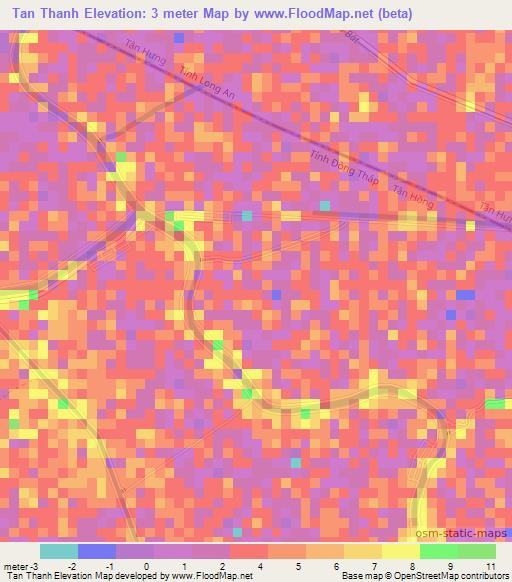 Tan Thanh,Vietnam Elevation Map