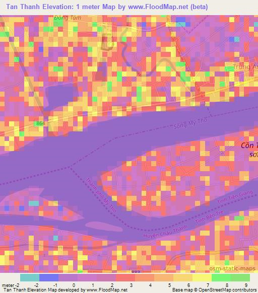 Tan Thanh,Vietnam Elevation Map