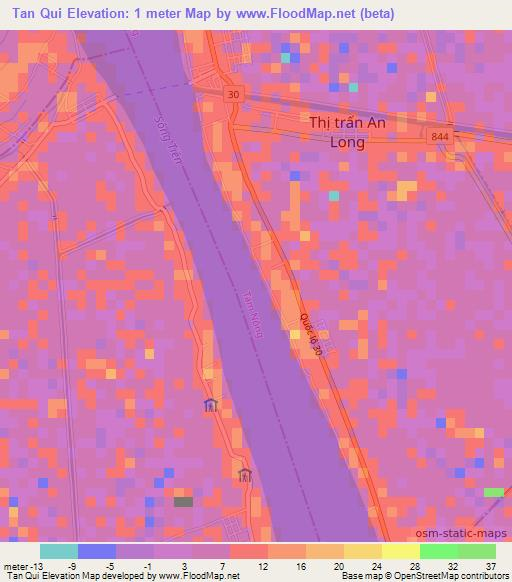 Tan Qui,Vietnam Elevation Map