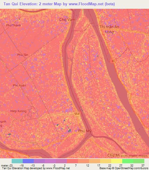 Tan Qui,Vietnam Elevation Map