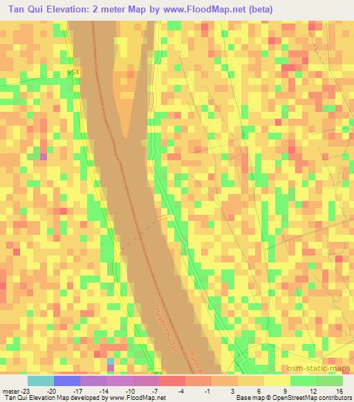 Tan Qui,Vietnam Elevation Map