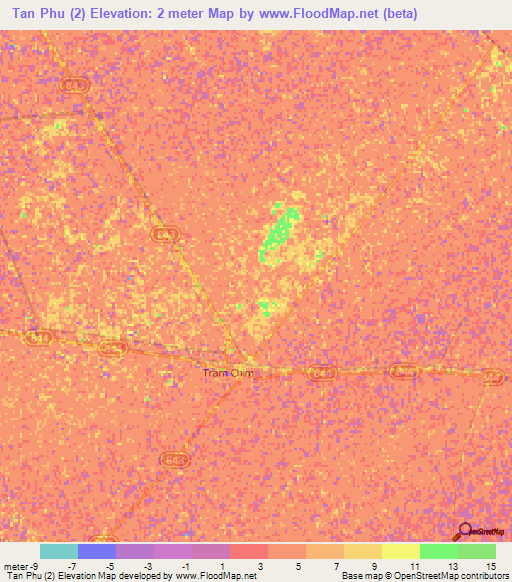 Tan Phu (2),Vietnam Elevation Map