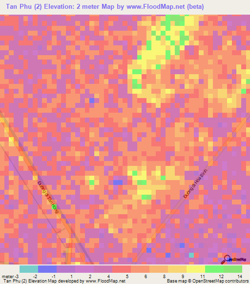 Tan Phu (2),Vietnam Elevation Map