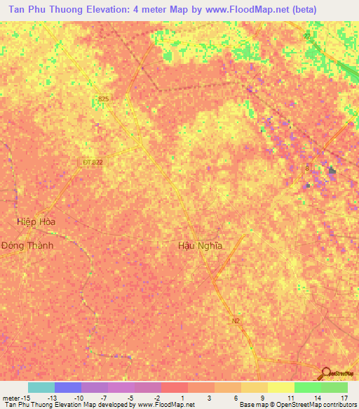 Tan Phu Thuong,Vietnam Elevation Map