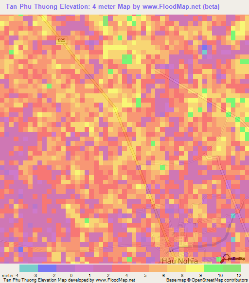 Tan Phu Thuong,Vietnam Elevation Map