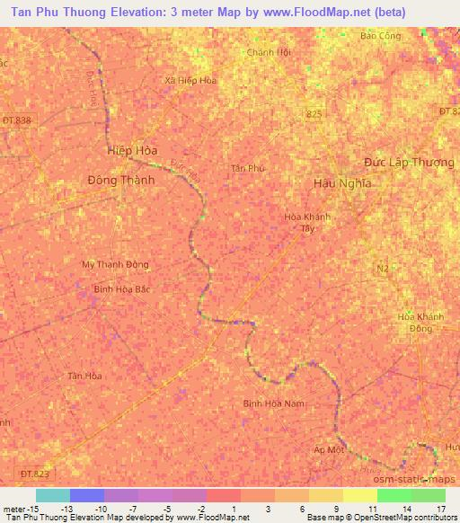 Tan Phu Thuong,Vietnam Elevation Map