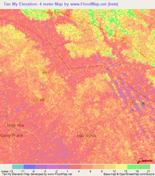 Tan My,Vietnam Elevation Map