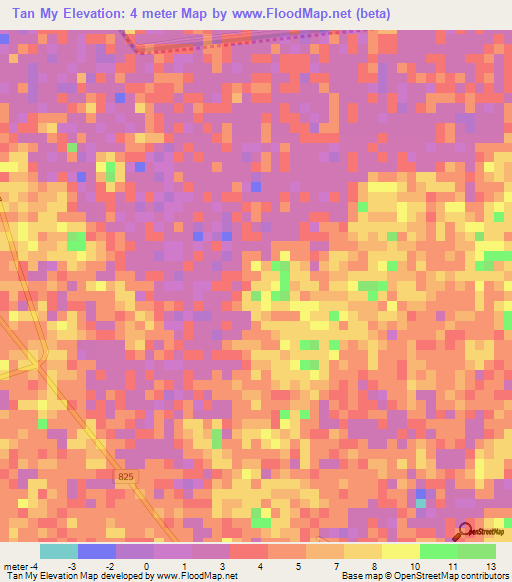 Tan My,Vietnam Elevation Map