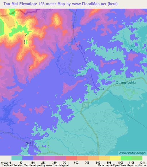 Tan Mai,Vietnam Elevation Map