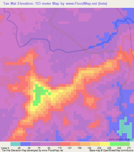 Tan Mai,Vietnam Elevation Map