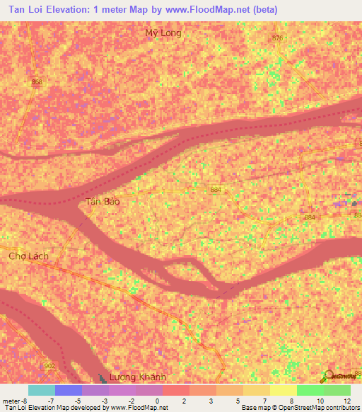 Tan Loi,Vietnam Elevation Map