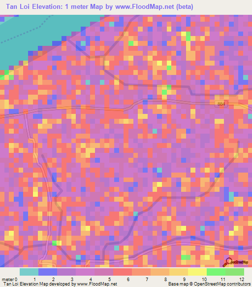 Tan Loi,Vietnam Elevation Map