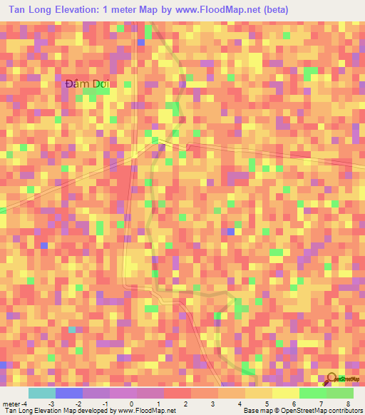 Tan Long,Vietnam Elevation Map