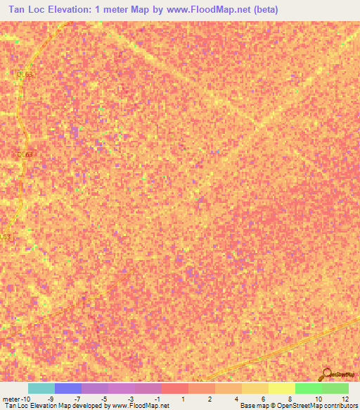 Tan Loc,Vietnam Elevation Map