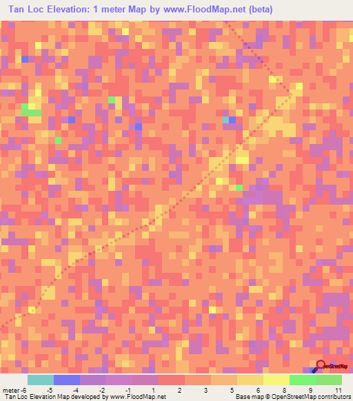 Tan Loc,Vietnam Elevation Map