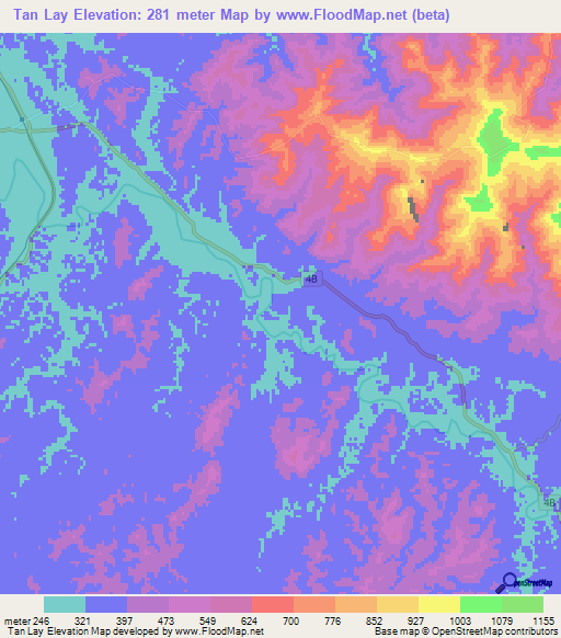 Tan Lay,Vietnam Elevation Map