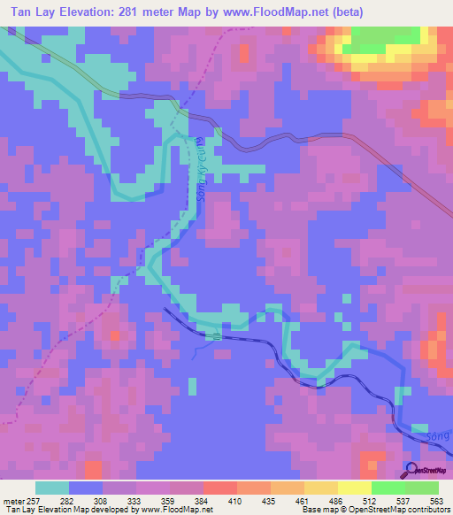 Tan Lay,Vietnam Elevation Map