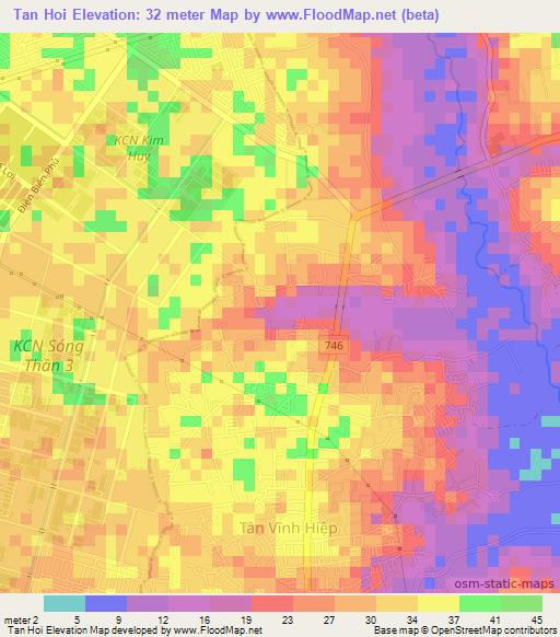 Tan Hoi,Vietnam Elevation Map