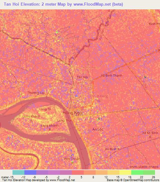 Tan Hoi,Vietnam Elevation Map