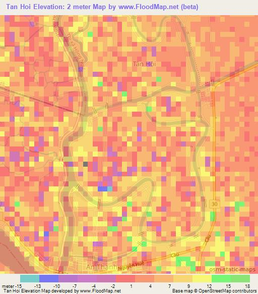 Tan Hoi,Vietnam Elevation Map