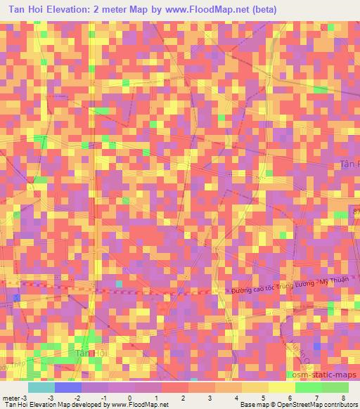 Tan Hoi,Vietnam Elevation Map