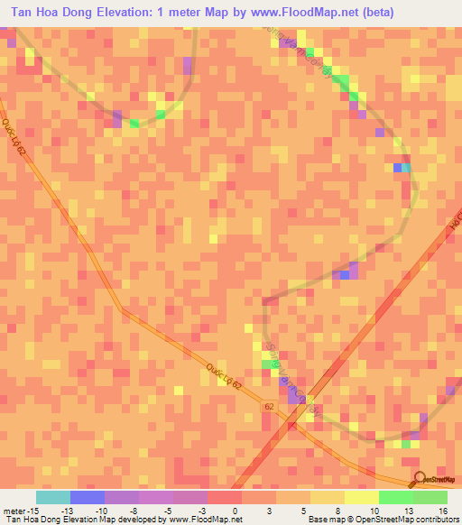 Tan Hoa Dong,Vietnam Elevation Map