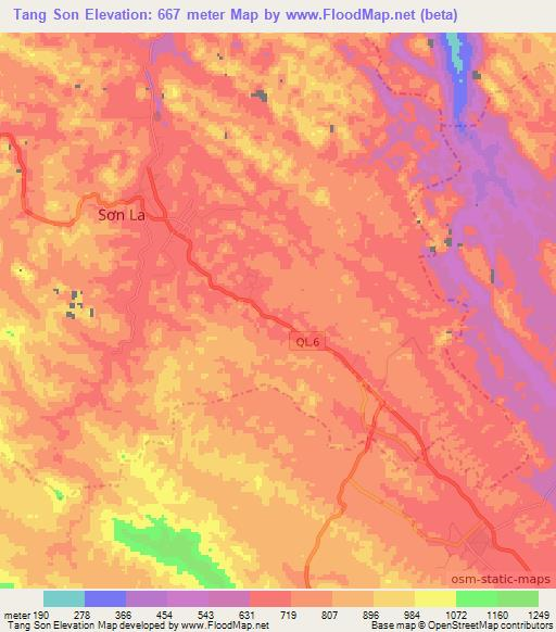 Tang Son,Vietnam Elevation Map