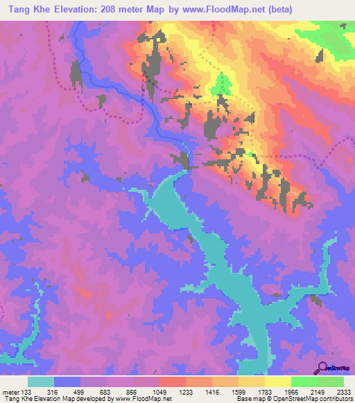 Tang Khe,Vietnam Elevation Map