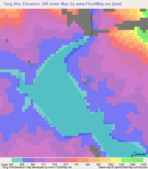 Tang Khe,Vietnam Elevation Map