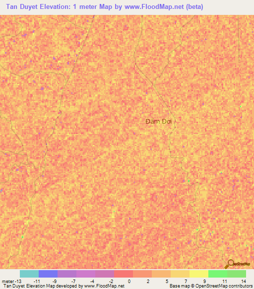 Tan Duyet,Vietnam Elevation Map