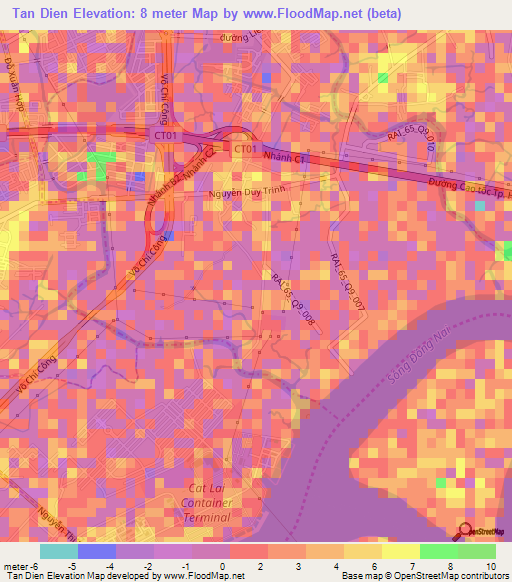 Tan Dien,Vietnam Elevation Map