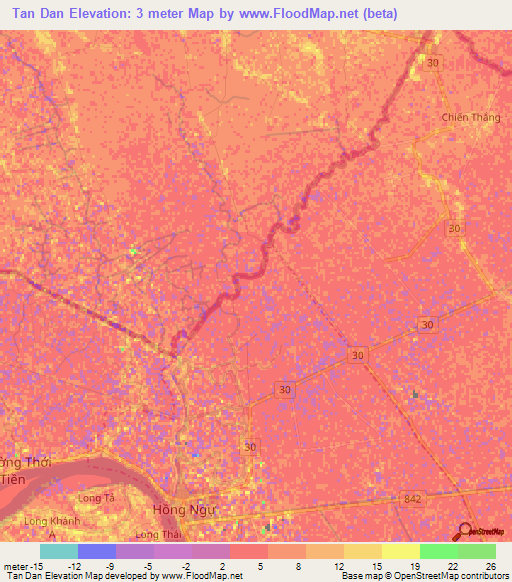 Tan Dan,Vietnam Elevation Map