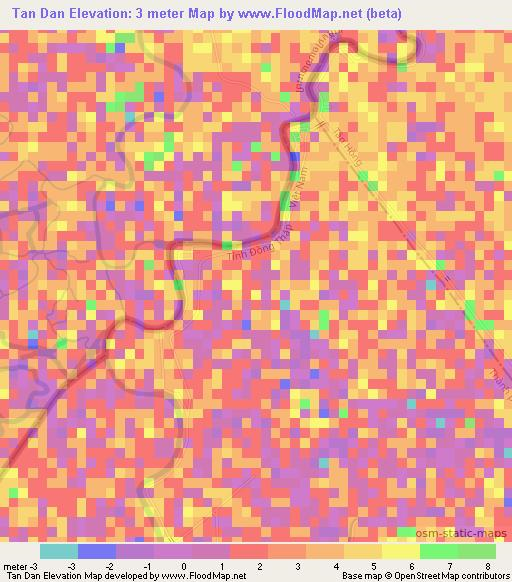 Tan Dan,Vietnam Elevation Map