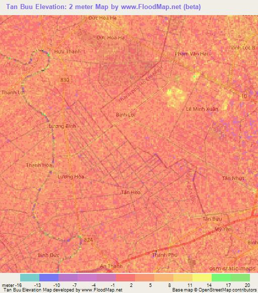 Tan Buu,Vietnam Elevation Map