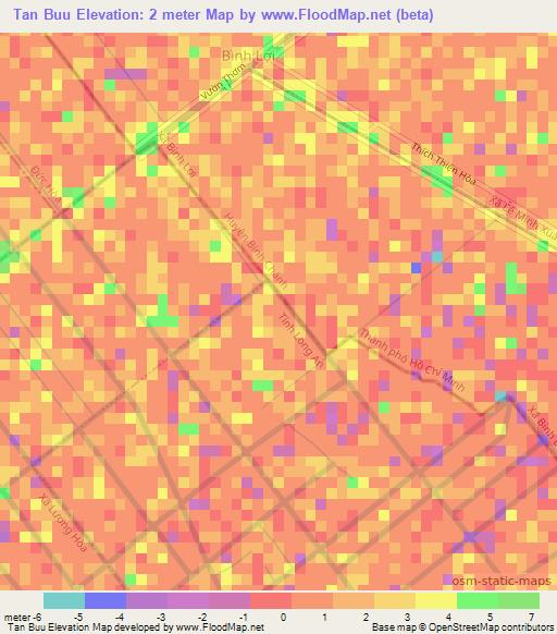 Tan Buu,Vietnam Elevation Map