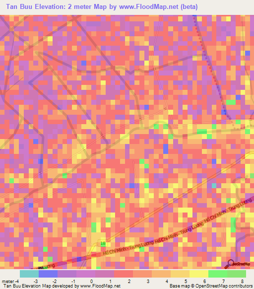 Tan Buu,Vietnam Elevation Map