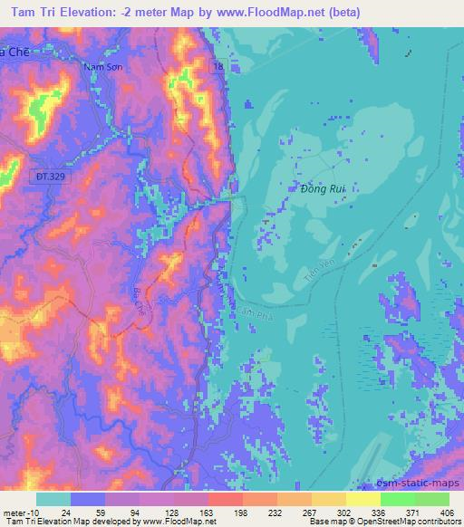 Tam Tri,Vietnam Elevation Map