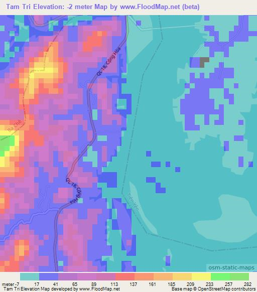 Tam Tri,Vietnam Elevation Map