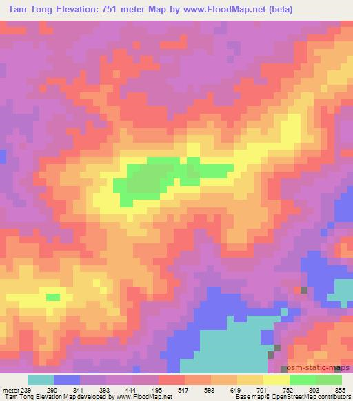 Tam Tong,Vietnam Elevation Map