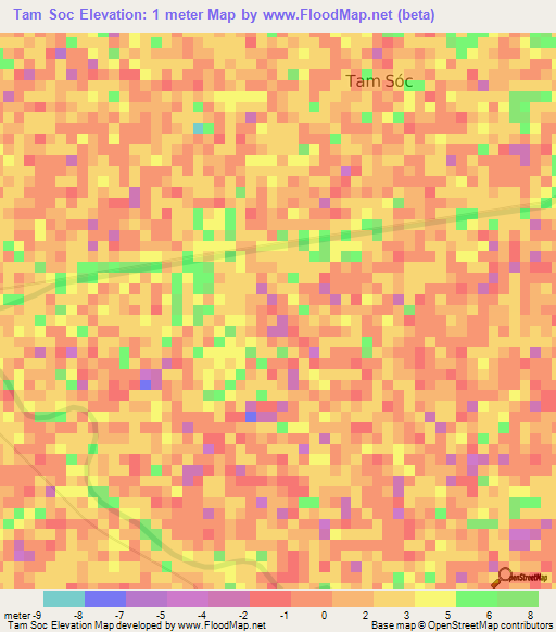 Tam Soc,Vietnam Elevation Map