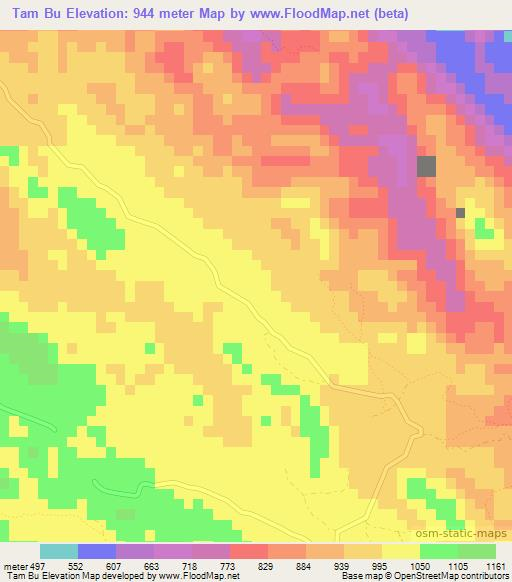 Tam Bu,Vietnam Elevation Map