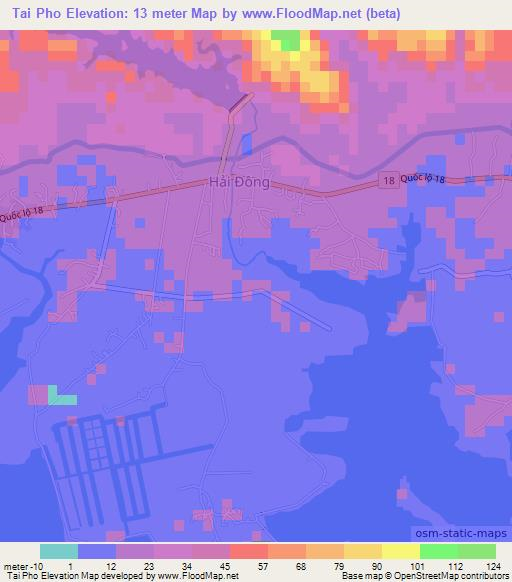 Tai Pho,Vietnam Elevation Map