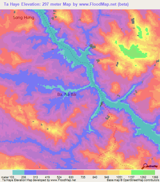 Ta Haye,Vietnam Elevation Map