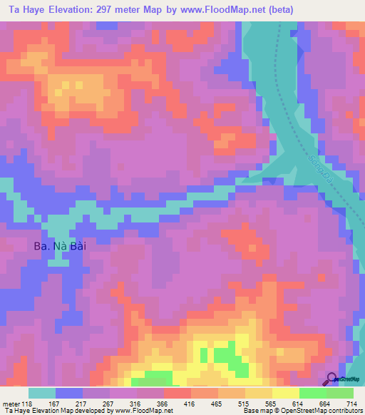 Ta Haye,Vietnam Elevation Map